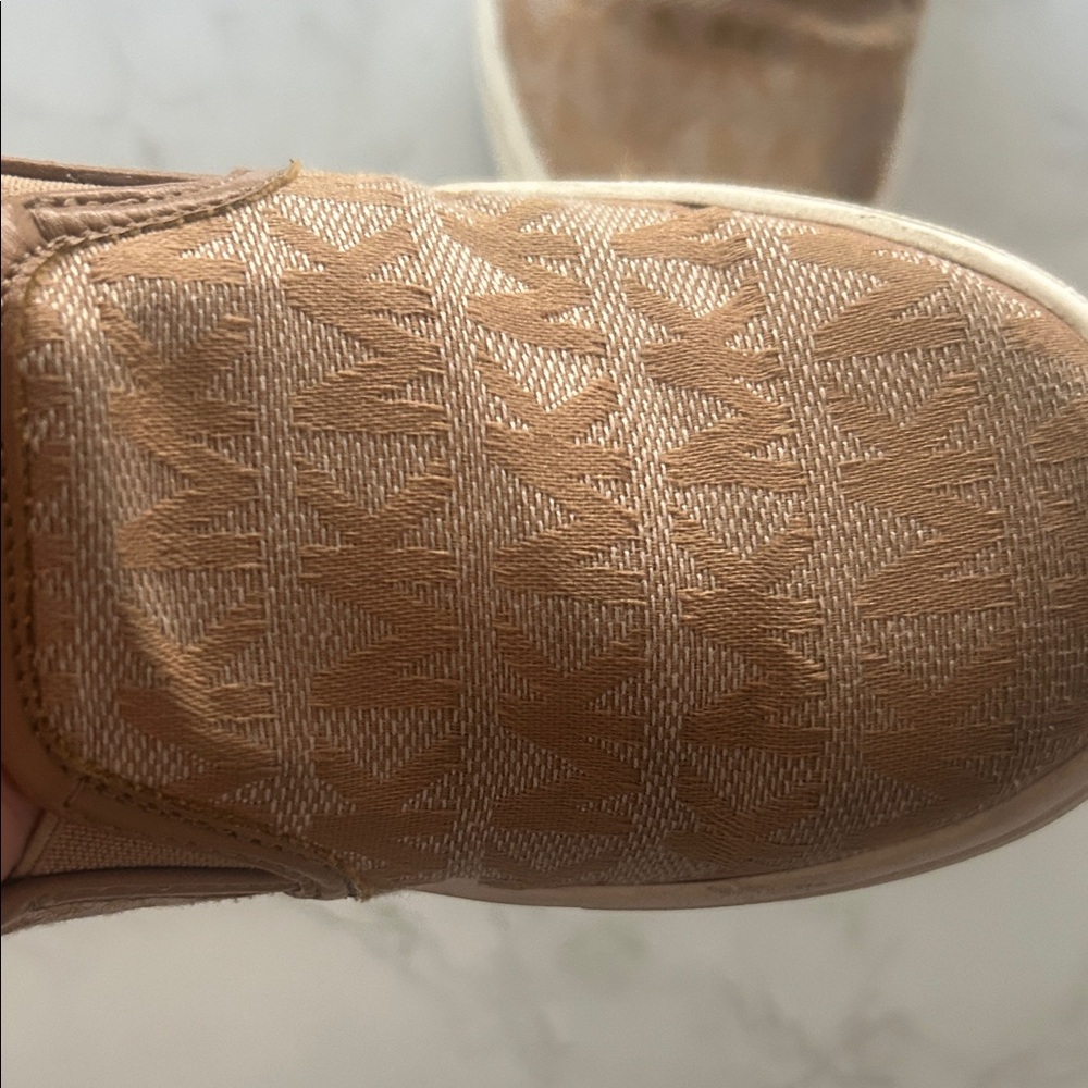Tan Slip-On Shoes Michael Kors with Monogram Design
